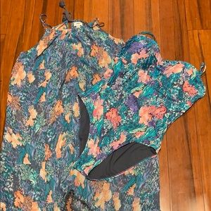 Old Navy Bathing Suit and Cover Up Set, Sz 2X